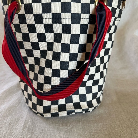 Clare V Petite Baleine Black/White Checkers Bucket Bag. Preloved  Rare find - Picture 7 of 9